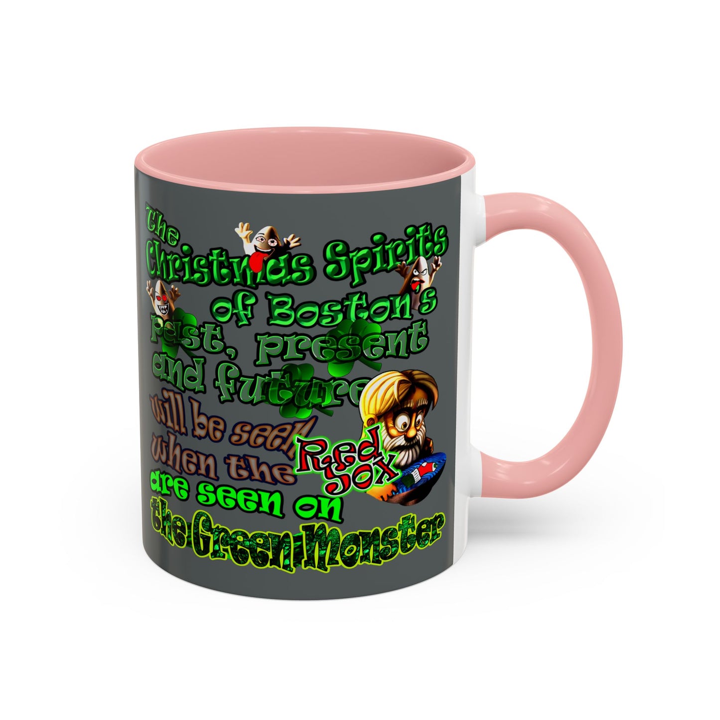 christmas spirits of boston - Accent Mug (dark grey)