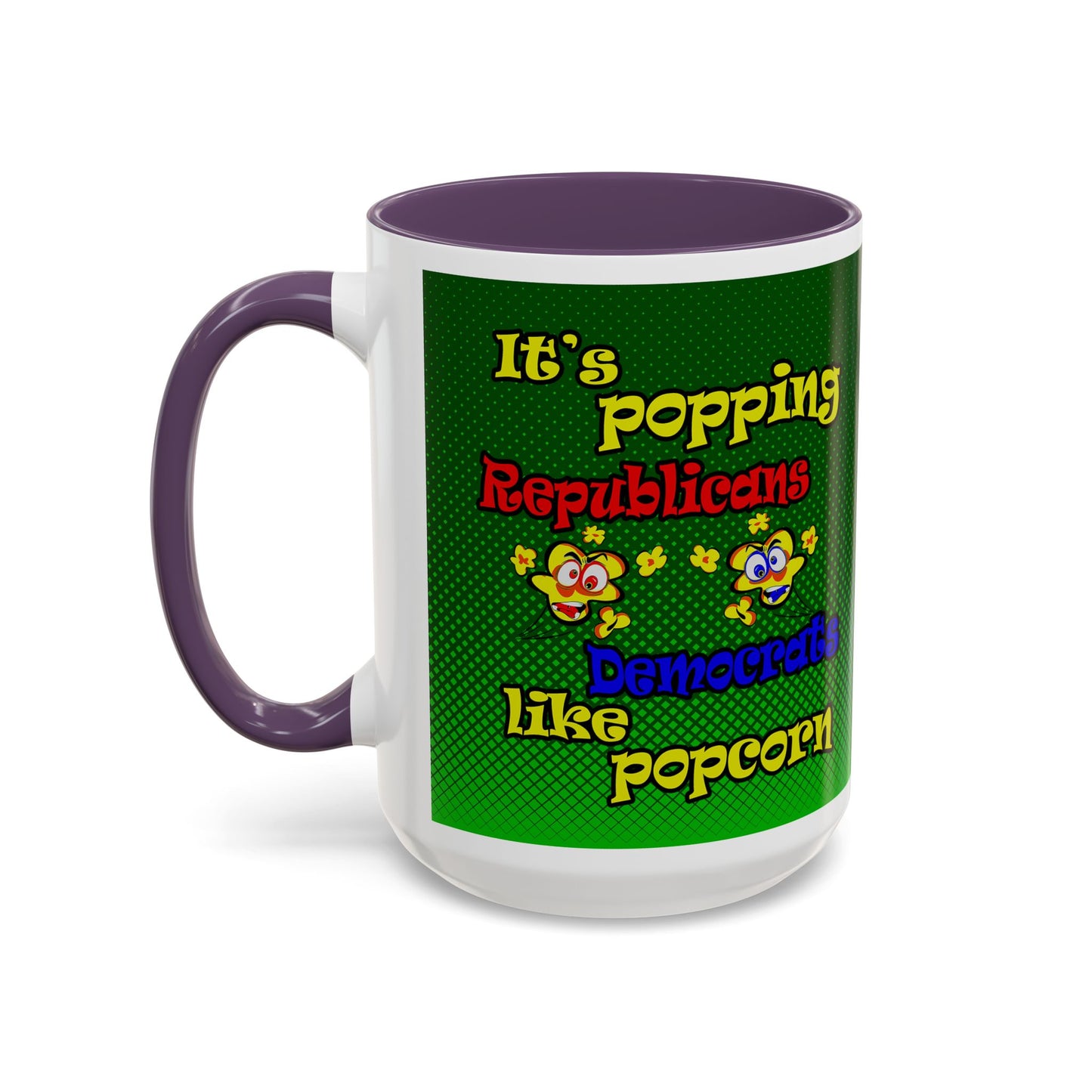 popping like popcorn - Accent Mug (logo green)