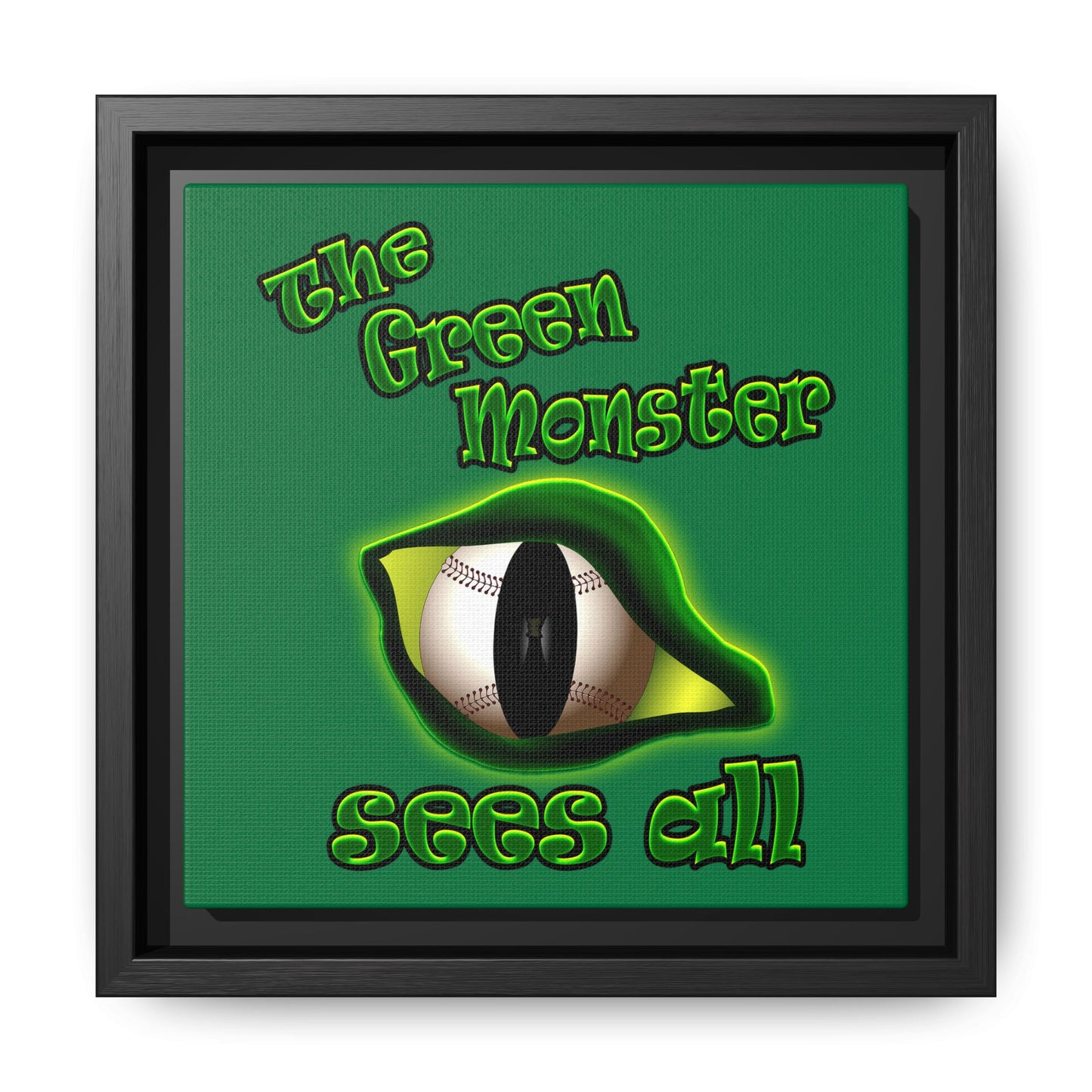 green monster - framed canvas art (dark green)