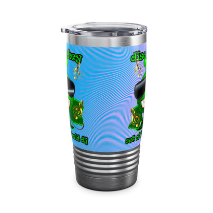 disc jockey - Ringneck Tumbler, 20oz (light blue-purple wave)