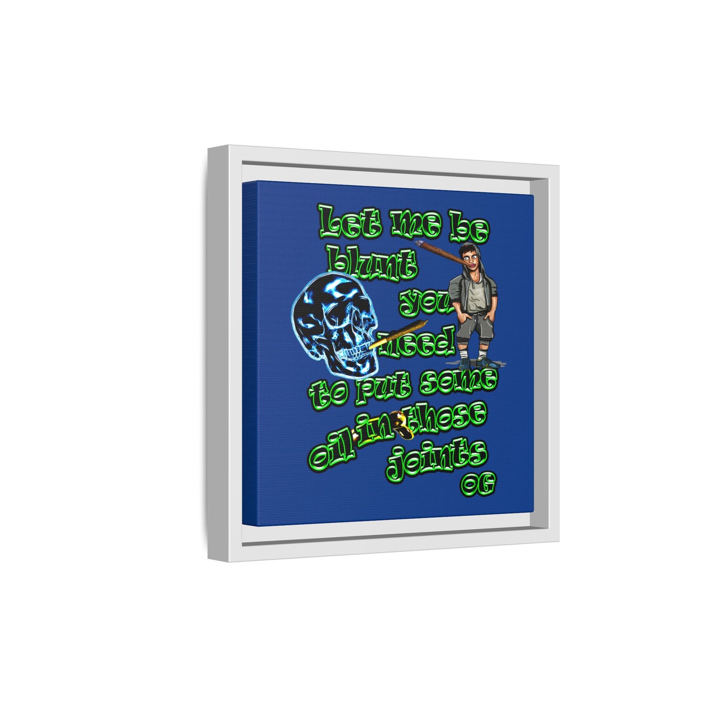 og - framed canvas art (dark blue)