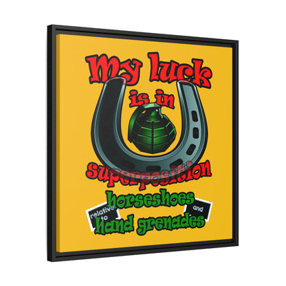 my luck - framed canvas art (yellow)