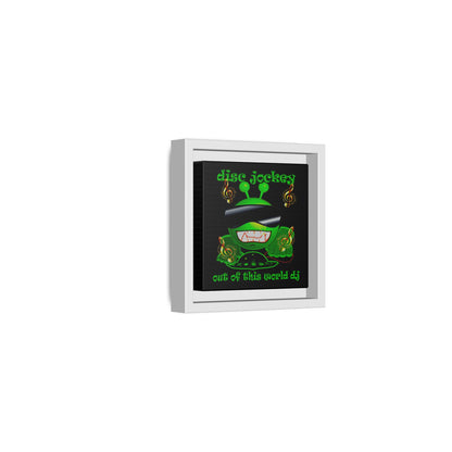disc jockey - framed canvas art (black)