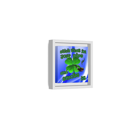 stick that in your pipe and smoke it - framed canvas art (blue-white wave)
