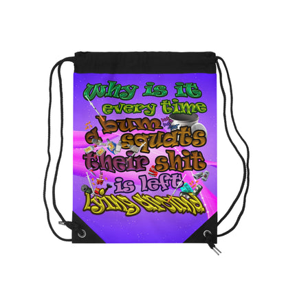 the bum's shit - Drawstring Bag (purple-pink wave)