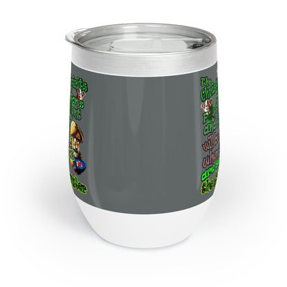 christmas spirits of boston - Chill Wine Tumbler (dark grey)