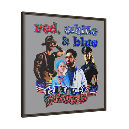 rw&b lives matter - framed canvas art (grey)