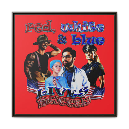 rw&b lives matter - framed canvas art (red)