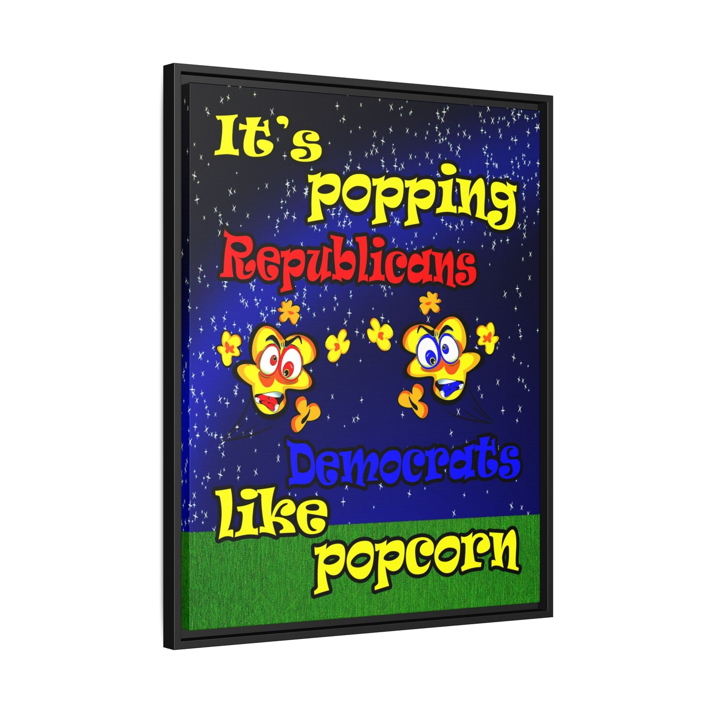 popping like popcorn - framed canvas art ('snoops' background)