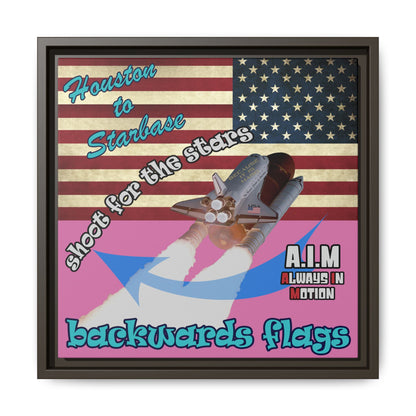 shoot for the stars - framed canvas art (light pink)