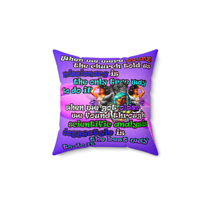doggystyle - Spun Polyester Square Pillow - (purple-pink wave)
