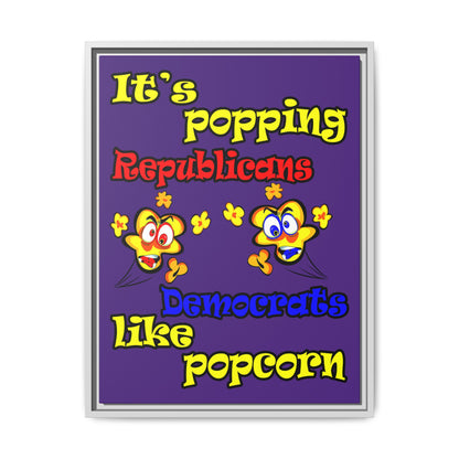 popping like popcorn - framed canvas art (purple)