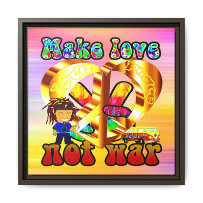 love peace - framed canvas art (color blur)