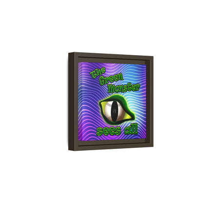 green monster - framed canvas art (purple wave)