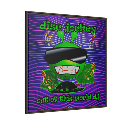 disc jockey - framed canvas art (purple wave)