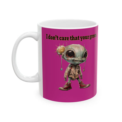 I don't care that your grey - White Mug (pink)