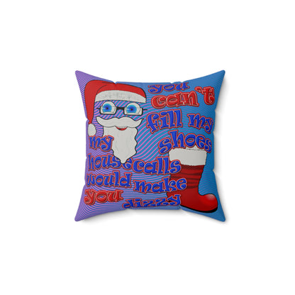 santa's shoes - Faux Suede Square Pillow - (light blue-purple wave)