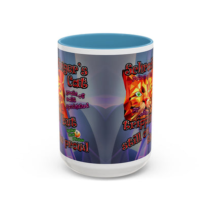 schrodinger's cat - Accent Mug (grey-pink wave)