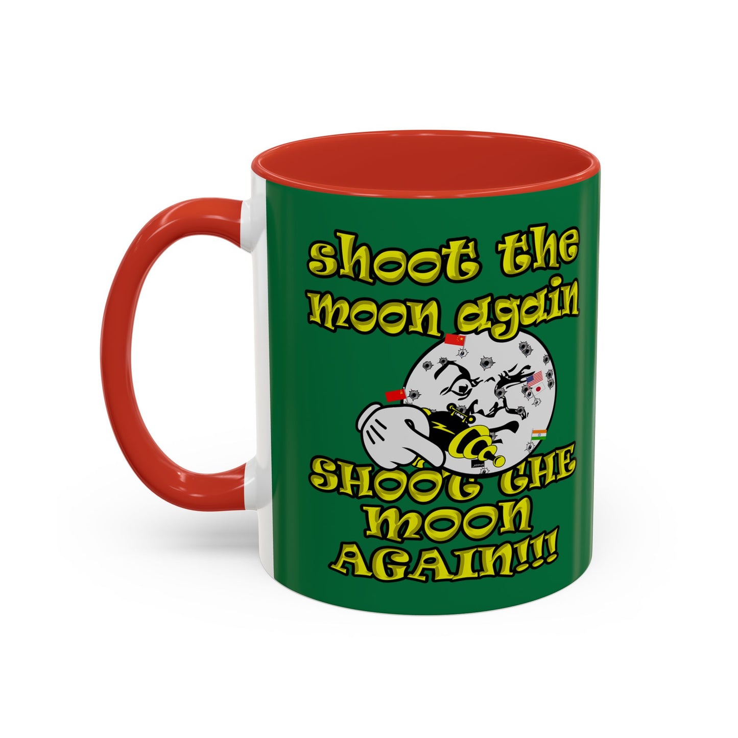 shoot the moon again - Accent Mug (dark green)