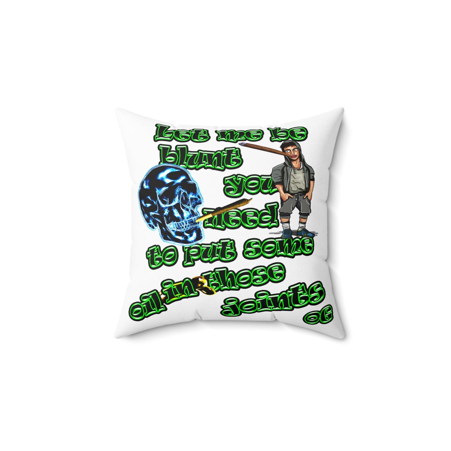 og - Spun Polyester Square Pillow - (white)