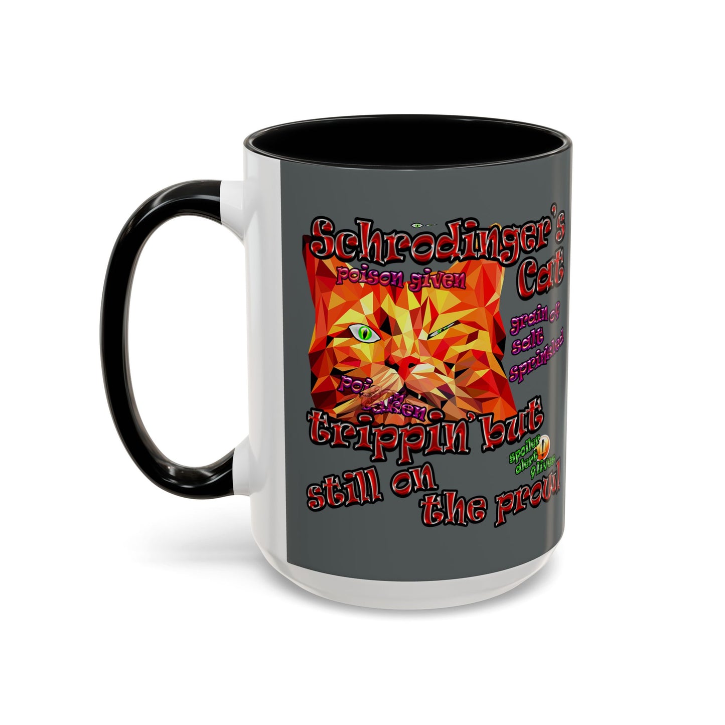schrodinger's cat - Accent Mug (dark grey)