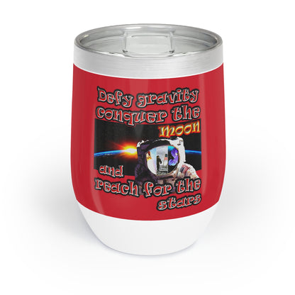 defy conquer reach - Chill Wine Tumbler (dark red)