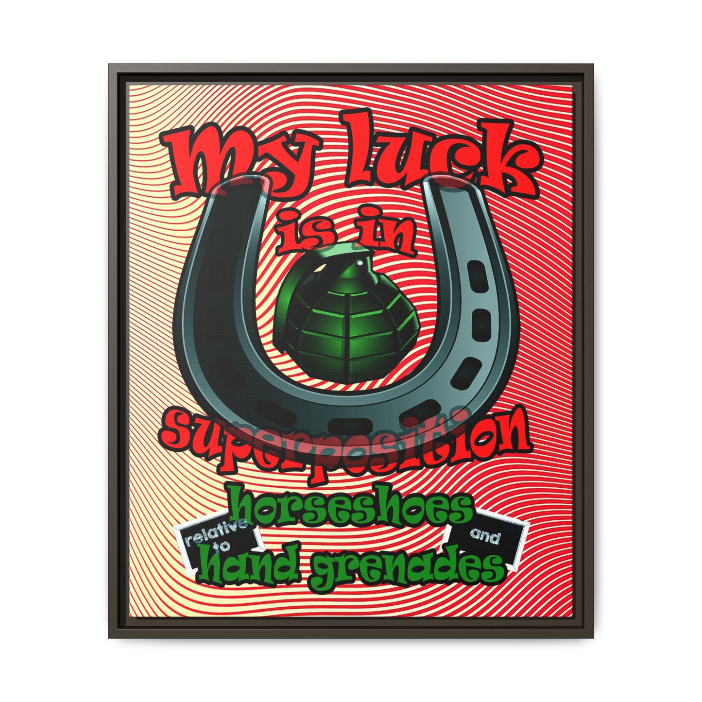 my luck - framed canvas art (yellow-orange wave)