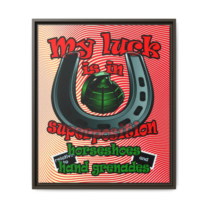 my luck - framed canvas art (yellow-orange wave)