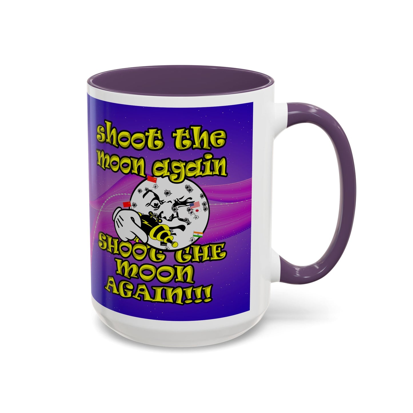 shoot the moon again - Accent Mug (purple-pink wave)
