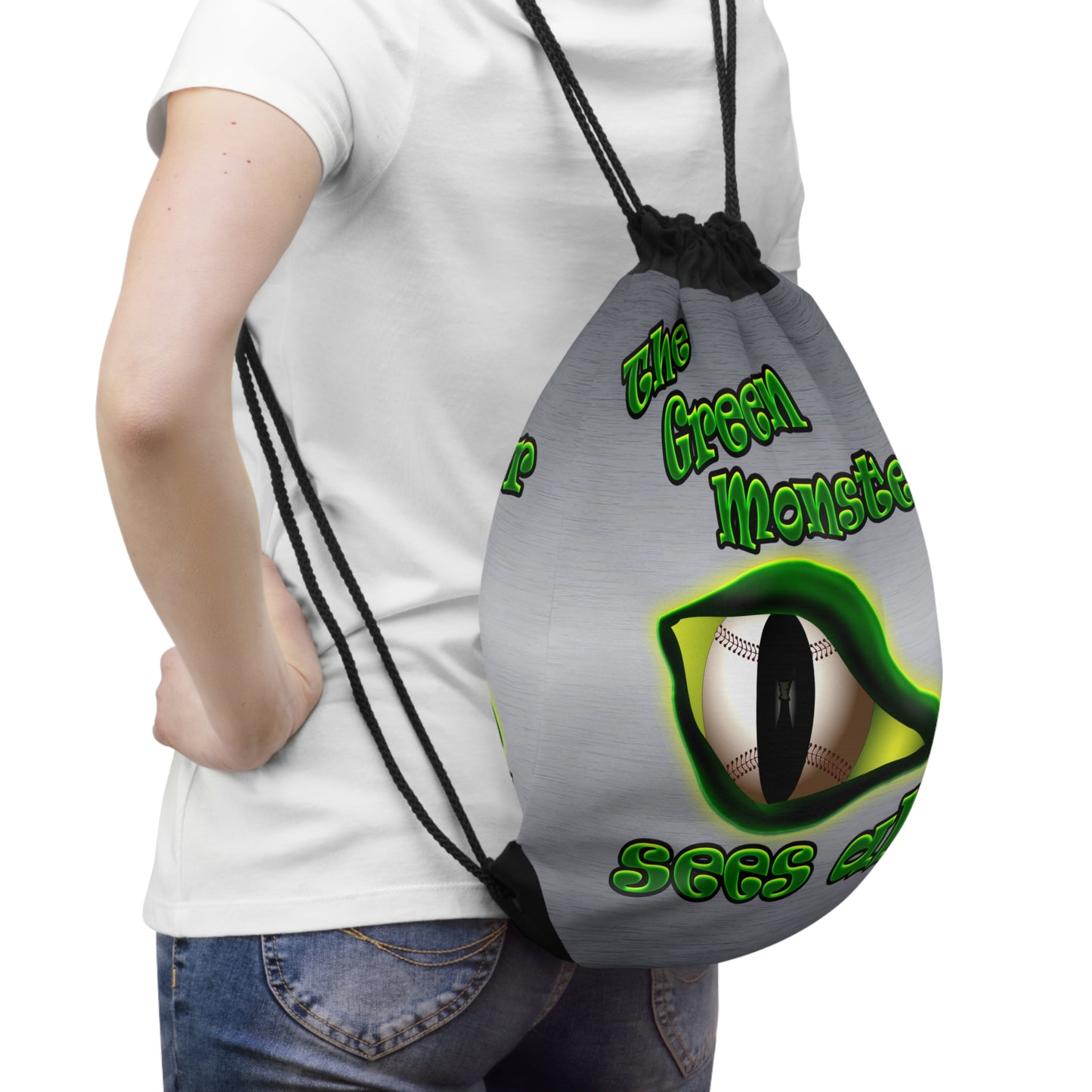 green monster - Drawstring Bag (brushed nickel)