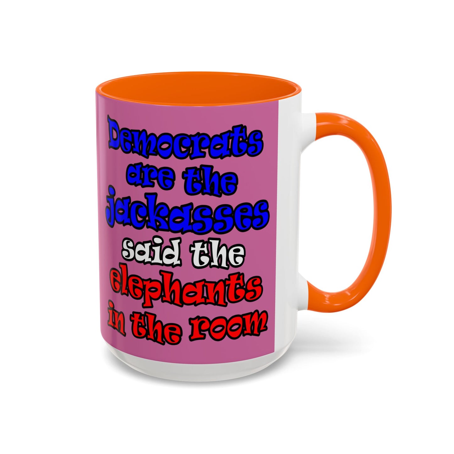 donkeys and elephants - Accent Mug (light pink)