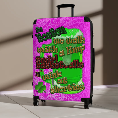 celtics logo - Suitcase (pink swirl)