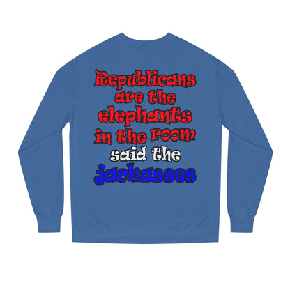 donkeys and elephants - Unisex Crew Neck Sweatshirt