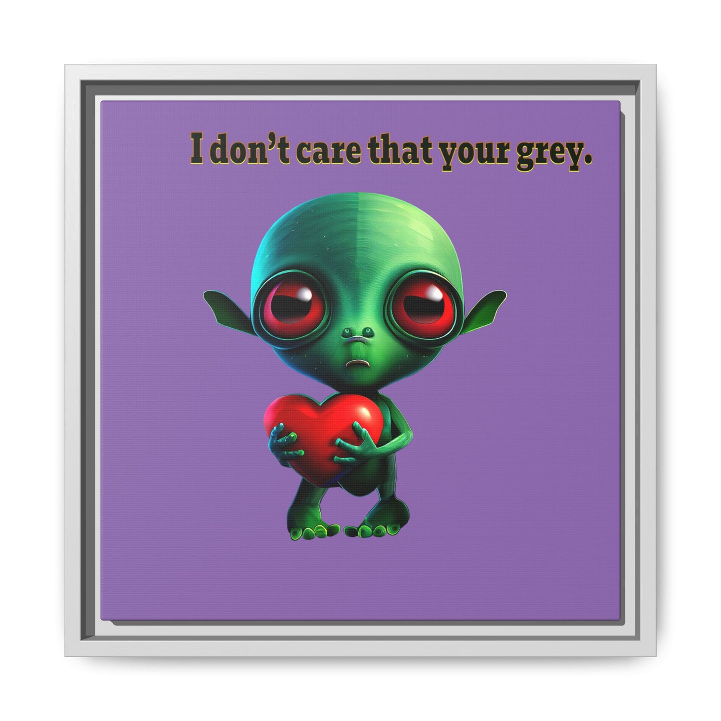 I don't care that your grey - framed canvas art (light purple)