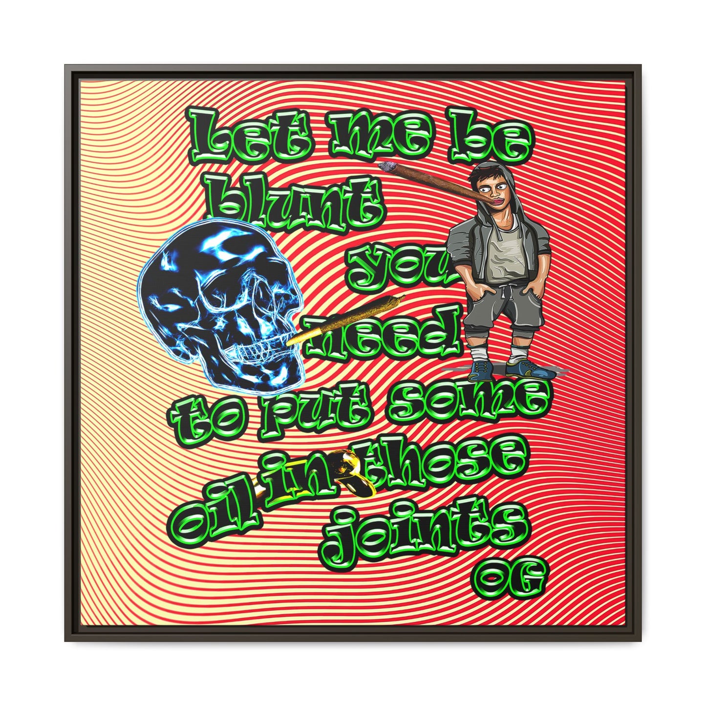 og - framed canvas art (yellow-orange wave)