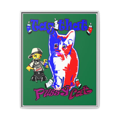 tag that - framed canvas art (dark green)