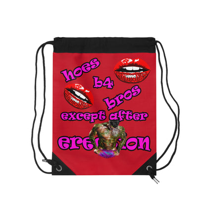 hoes b4 bros - Drawstring Bag (dark red)
