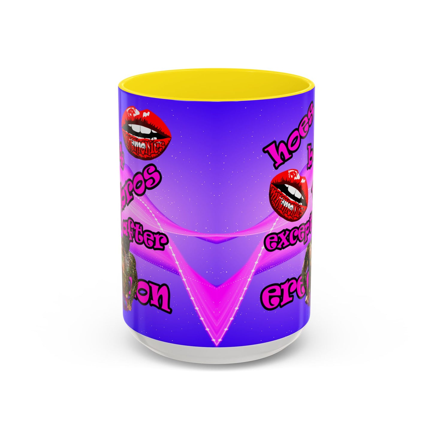 hoes b4 bros - Accent Mug (purple-pink wave)