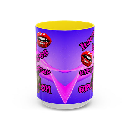 hoes b4 bros - Accent Mug (purple-pink wave)