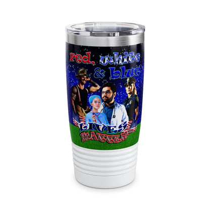 rw&b lives matter - Ringneck Tumbler, 20oz ('snoops' background)