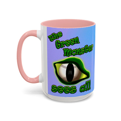 green monster - Accent Mug (light blue-purple wave)