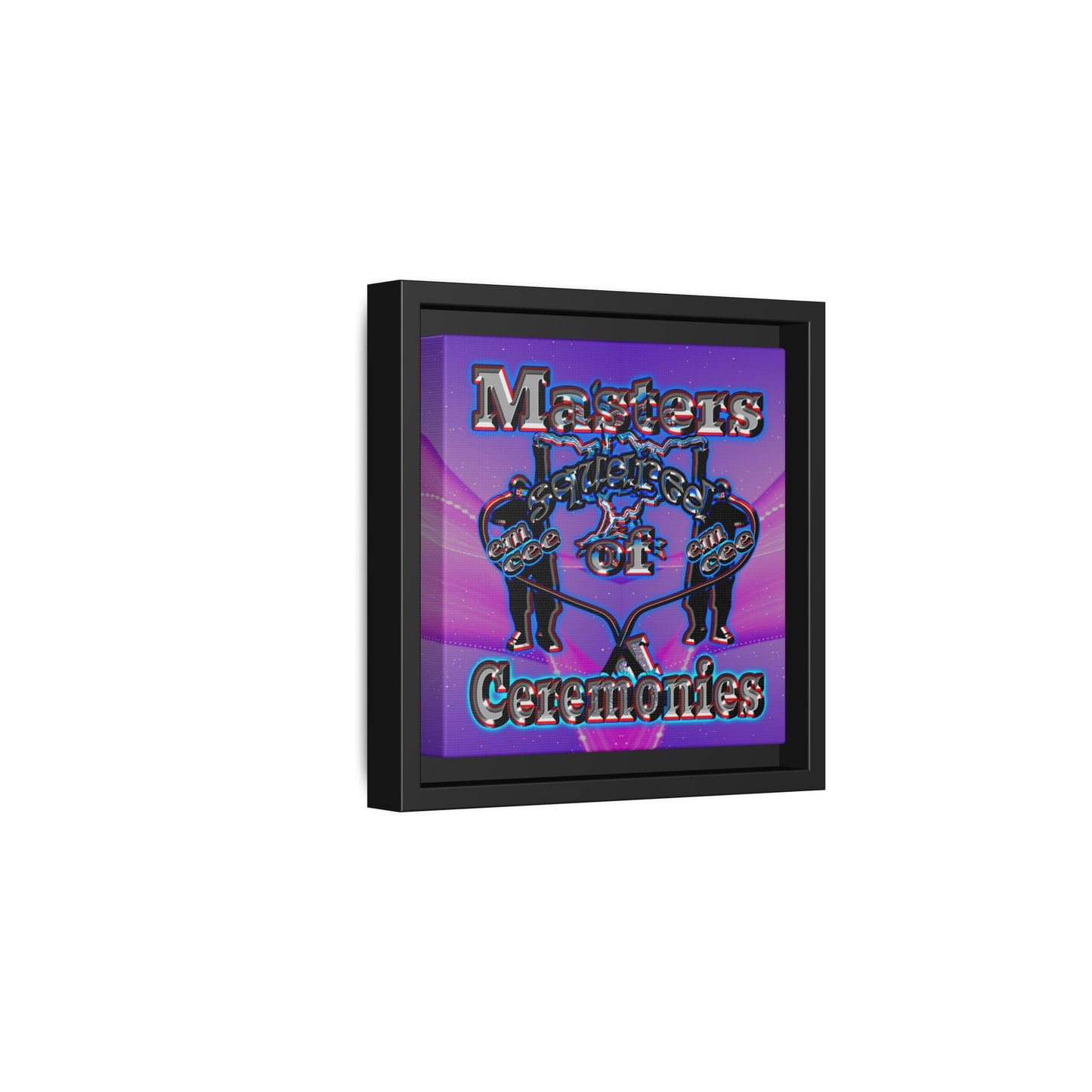 em cee squared - framed canvas art (purple-pink wave)