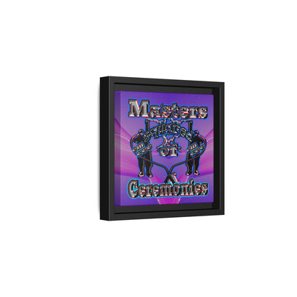 em cee squared - framed canvas art (purple-pink wave)