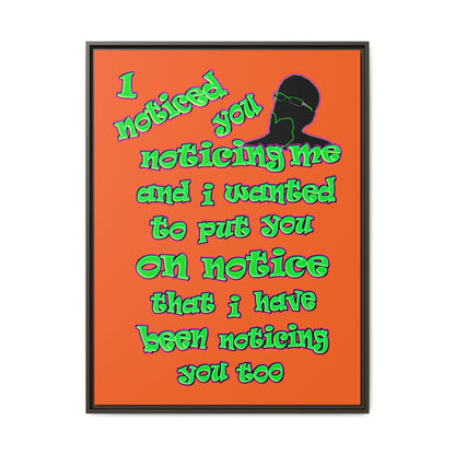 noticed you noticing - framed canvas art (orange)