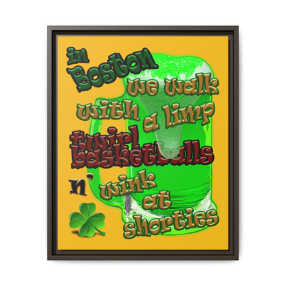 celtics logo - framed canvas art (yellow)