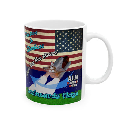 shoot for the stars - White Mug ('snoops' background)