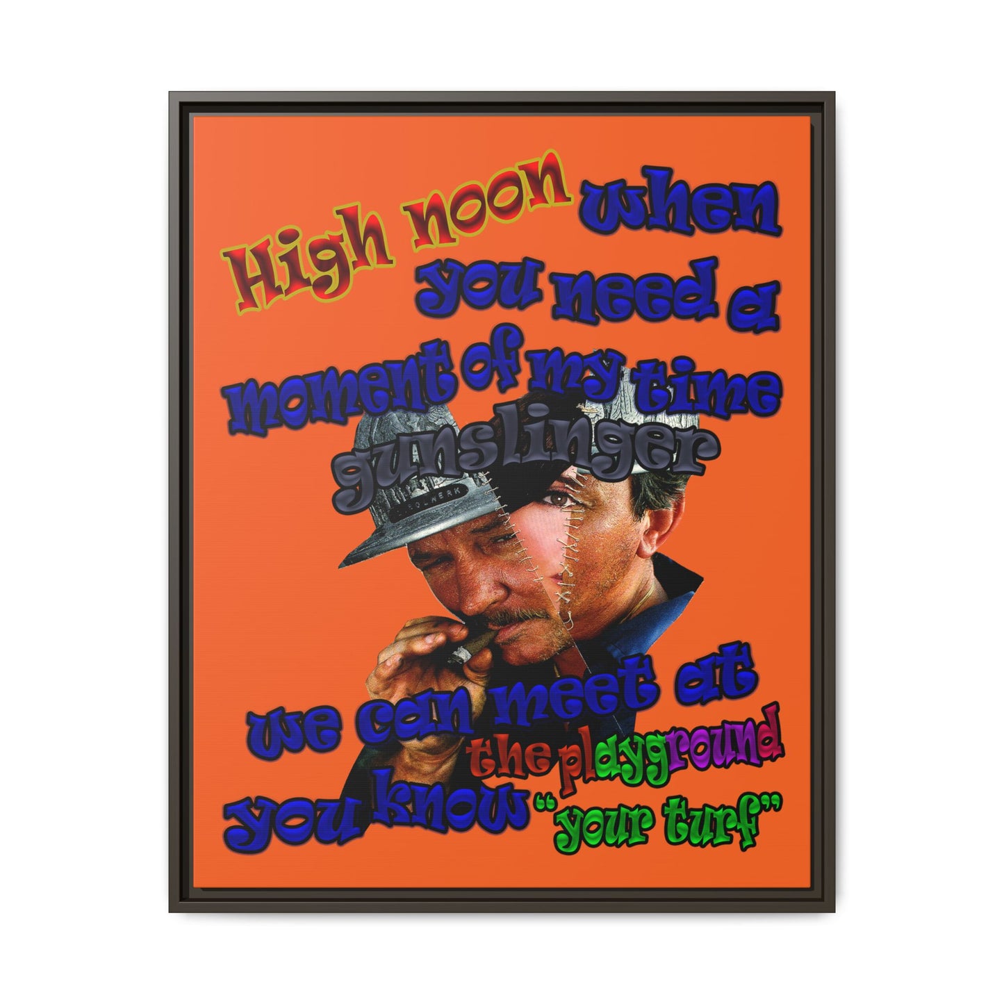 high noon - framed canvas art (orange)