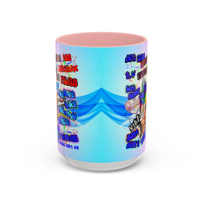 drop the beat - Accent Mug (light blue-pink wave)