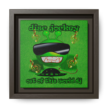 disc jockey - framed canvas art (green turf)
