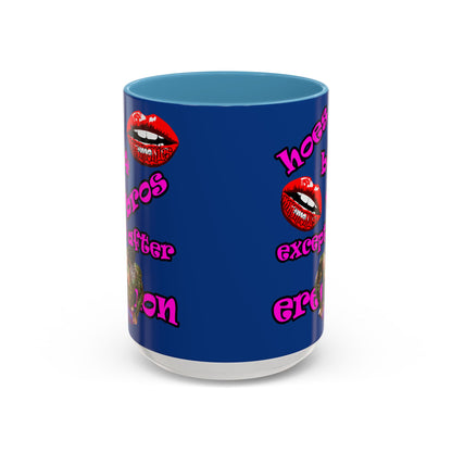 hoes b4 bros - Accent Mug (dark blue)